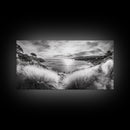 Coastal Bluff Sunset, Seaside Horizon View, Beach Landscape Scene, Serene Decor, Canvas Print, Living Room or Hallway Wall Art