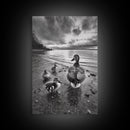 Duck Family, Lakeside Peace, Nature Walk, Canvas Print, Wholesome Wall Art, Nursery Animal Decor, Cozy Autumn Photography Style