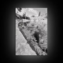 Reflective Riverbed, Nature Tranquility, Monochrome Landscape, Canvas Print, Bathroom Wall Art, Zen Decor, Fine Art Photography