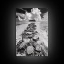 Island Cloud Escape, Ocean Path Scene, Tropical Seascape, Canvas Print, Coastal Beach House Art, Summer Island Vibes Wall Art