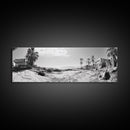 Desert Coast, Palm Ruins, Forgotten Beach, Framed Canvas Print, Surreal Photography, Boho Living Room Art, Coastal Wall Decor