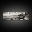 Coastal Shoreline, Autumn Landscape, Nature Photography, Framed Canvas Print, Rustic Decor, Lake House Art, Fall Wall Art, Neutral Tones