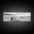 Blanket Beach, Woven Texture, Ocean Sunset, Tranquil Shore, Framed Canvas Print, Boho Wall Art, Bedroom Decor, Soft Coastal Photography Style