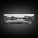 Mirror Lake, Alpine Stillness, Mountain Reflection, Tranquil Landscape, Canvas Print, Minimalist Nature Art, Living Room Wall Art, Neutral Decor