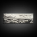 Desert Canyon Scene, Western Landscape, Vast Horizon, Framed Canvas Print, Rustic Wall Art, Neutral Earth Tones, Office Or Living Room