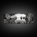 Sea Cave View, Ocean Reflections, Nature Escape, Framed Canvas Print, Beach House Wall Art, Zen Decor, Black and White Coastal Style