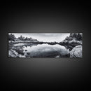 Coastal Reflections, Tide Pool, Rocky Shoreline, Framed Canvas Print, Seaside Nature Art, Minimalist Coastal Decor, Zen Bathroom Art