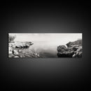 Coastal Rock Pool, Ocean Reflection, Natural Serenity, Peaceful Seascape, Framed Canvas Print, Zen Wall Art, Office Decor, Minimalist Look
