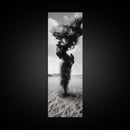 Smoke Storm, Desert Vortex, Abstract Motion, Surreal Art, Framed Canvas Print, Black and White Wall Art, Modern Office Decor, Dark Aesthetic