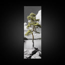 Twisted Pine Tree, Nature Serenity, Calm Wilderness, Coastal Forest, Framed Canvas Print Boho Bedroom Wall Art, Earth Tone Decor