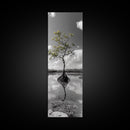 Mangrove Tree, Reflected Roots, Tranquil Nature, Coastal Zen Framed Canvas Print, tropical minimalist wall art, spa room decor