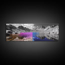 Split Color Lake, Fantasy Water Reflections, Surreal Landscape Scene, Framed Canvas Print, Bedroom Wall Art, Dreamy Nature Style