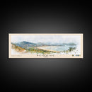 Beidaihe, China Watercolor Beach Print, Vacation Gift, China Wall Art, Framed Canvas Print, Framed Beach Painting
