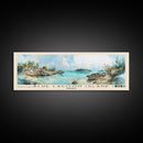 Blue Lagoon Island, Bahamas Watercolor Print, Vacation Gift, Bahamas Wall Art, Beach Painting, Beach Decor, Large Wall Art, Wood Frame Art