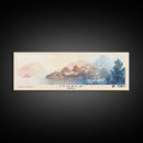 Ithaca, Greece Watercolor Print, Vacation Gift, Greece Wall Art, Beach Painting, Beach Decor, Large Wall Art, Wood Frame Art