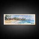 Koggala, Sri Lanka Watercolor Beach Print, Vacation Gift, Sri Lanka Wall Art, Framed Canvas Print, Framed Beach Painting