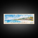 Natadola Beach, Fiji Watercolor Beach Print, Vacation Gift, Fiji Wall Art, Framed Canvas Print, Framed Beach Painting