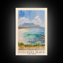 Boulders Beach, Cape Town Watercolor Beach Print, Vacation Gift, Cape Town Wall Art, Beach Painting, Beach Decor, Beach Painting