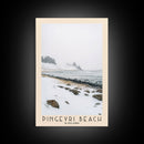 Þingeyri Beach, Iceland Watercolor Beach Print, Vacation Gift, Iceland Wall Art, Framed Canvas Print, Framed Beach Painting