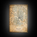 Dallas Map Canvas Print, Texas Map Print, Texas Wall Art, Dallas Map Poster, US, USA Maps, Dallas Maps, Map Gifts, Large Framed Map Print