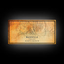 Nashville Map Print, Framed Canvas Wall Art, Tennessee Street Map Art, Davidson City Street Road Map Wall Decor