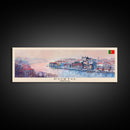 Porto Portugal Panoramic Travel Poster, Framed Canvas Print or Metal Wall Art, Travel Art, Home Decor, Panoramic Painting, Midcentury Art