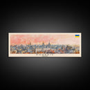 Kharkiv Ukraine Panoramic Travel Poster, Framed Canvas Print or Metal Wall Art, Travel Art, Home Decor, Panoramic Painting, Midcentury Art