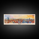 Niš Serbia Panoramic Travel Poster, Framed Canvas Print or Metal Wall Art, Travel Art, Home Decor, Panoramic Painting, Midcentury Art