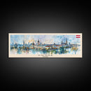 Vienna Austria Panoramic Travel Poster, Framed Canvas Print or Metal Wall Art, Travel Art, Home Decor, Panoramic Painting, Midcentury Art