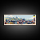 Aachen Germany  Panoramic Travel Poster, Framed Canvas Print or Metal Wall Art, Travel Art, Home Decor, Panoramic Painting, Midcentury Art