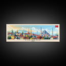 Eskisehir Turkey Panoramic Travel Poster, Framed Canvas Print or Metal Wall Art, Travel Art, Home Decor, Panoramic Painting, Midcentury Art