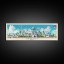 Grozny Russia Panoramic Travel Poster, Framed Canvas Print or Metal Wall Art, Travel Art, Home Decor, Panoramic Painting, Midcentury Art