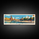 Seville Spain Panoramic Travel Poster, Framed Canvas Print or Metal Wall Art, Travel Art, Home Decor, Panoramic Painting, Midcentury Art