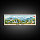 Shakhty Russia Panoramic Travel Poster, Framed Canvas Print or Metal Wall Art, Travel Art, Home Decor, Panoramic Painting, Midcentury Art