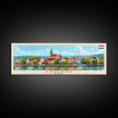 Szkesfehervar Hungary Panoramic Travel Poster, Framed Canvas Print or Metal Wall Art, Travel Art, Home Decor, Panoramic Painting, Midcentury Art