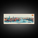 Ume Sweden Panoramic Travel Poster, Framed Canvas Print or Metal Wall Art, Travel Art, Home Decor, Panoramic Painting, Midcentury Art