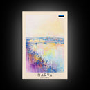 Narva Estonia Framed Canvas Print, Sunset Travel Poster, Watercolor Painting, Scenic Wall Art, Home Decor, Vacation Art, Unique Art