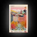 Bilbao Spain Travel Poster Framed Canvas Print, Modern Art, Pop Art Home Decor, Scenic Wall Art, Living Room Decor, Artistic Gift