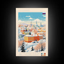 Chelyabinsk Russia Travel Poster Framed Canvas Print, Midcentury Modern Art, Pop Art Wall Decor, Home Decor, Vacation Gift, Living Room Art