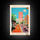 Duisburg Germany Travel Poster Framed Canvas Print, Midcentury Modern Art, Pop Art Wall Decor, Scenic Living Room Art, Bedroom Decor