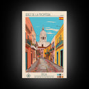 Jerez de la Frontera Spain Travel Poster Framed Canvas Print, Midcentury Modern Art, Pop Art Wall Decor, Scenic Bedroom Art, Office Decoration