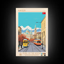 Kayseri Turkey Travel Poster Framed Canvas Print, Midcentury Modern Art, Pop Art Wall Decor, Scenic Wall Art, Living Room Decoration, Office Art