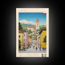 Martin Slovakia Travel Poster Framed Canvas Print, Midcentury Modern Art, Pop Art Wall Decor, Scenic Wall Art, Living Room Decoration, Office Art