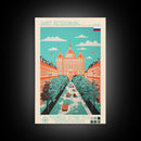 Saint Petersburg Russia Travel Poster Framed Canvas Print, Midcentury Modern Art, Pop Art Wall Decor, Home Decor, Office Decoration