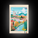 Vladimir Russia Travel Poster Framed Canvas Print, Midcentury Modern Art, Pop Art Wall Decor, Living Room Art, Scenic Wall Art