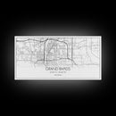 Grand Rapids City Map, Michigan Map, Map Art, Minimalist Art, Wall Art, Canvas Art, Graduation Gift, Modern Farmhouse Wall Art, Office Art