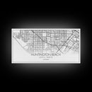 Huntington Beach City Map, California Map, Map Art, Modern Art, Wall Art, Canvas Art, Coastal Wall Art, Ocean Wall Art, Travel Gifts For Men