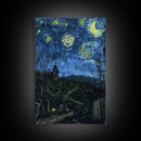 Gothic Graveyard Framed Canvas Print, Halloween Wall Art, Haunted Cemetery Art, Spooky Night Decor, Halloween Home Decor, Horror Art
