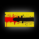 Splatter Graffiti Art - Black, Red & Yellow Painting / Canvas Print - Retro / Midcentury Style Abstract / Impressionist Art - Splatter Art
