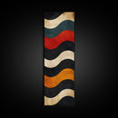 Wavy Retro Pattern in Earth Tones - Framed Canvas Print, Midcentury Modern Art, Boho Art, Skinny Art, Tall Art, Living Room Wall Decor, Minimalist Art